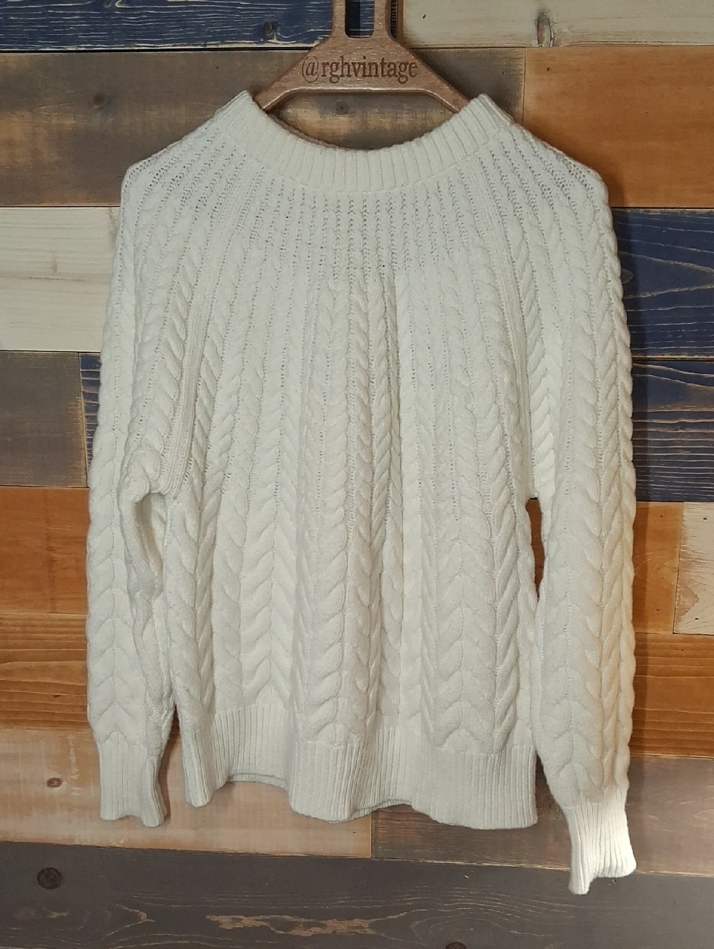 Ann Taylor Weekend Cableknit Sweater White XL